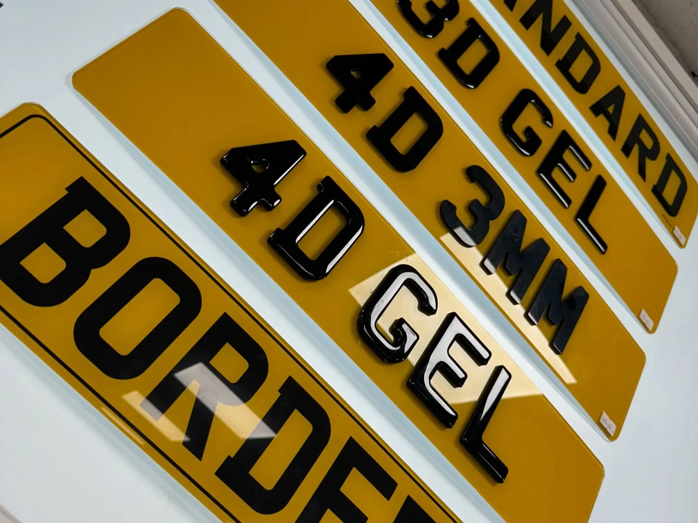 Custom 4D Gel and 3D Number Plates